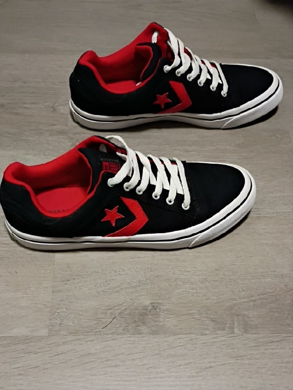 Converse Men's Low-Top Sneakers in Black and Red - Picture 4 of 8